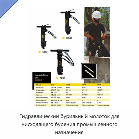Гидравлический бурильный молоток для нисходящего бурения промышленного назначения