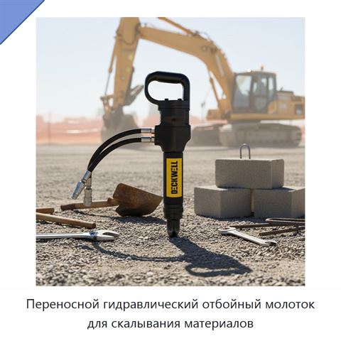 Переносной гидравлический отбойный молоток для скалывания материалов