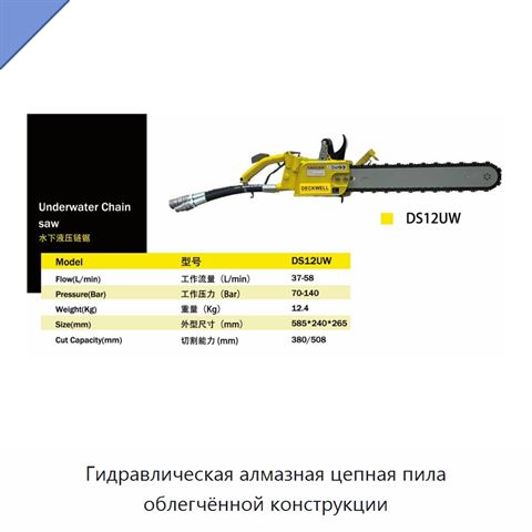 Гидравлическая алмазная цепная пила облегчённой конструкции