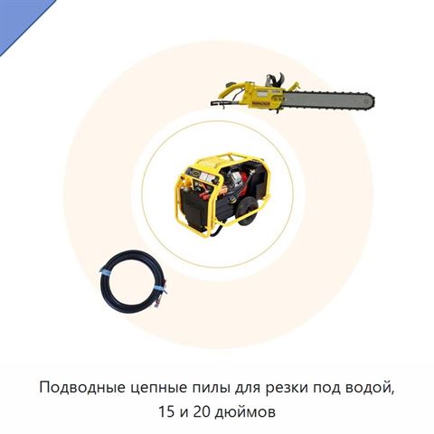 Подводные цепные пилы для резки под водой, 15 и 20 дюймов