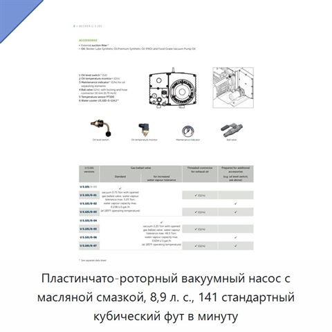 Пластинчато-роторный вакуумный насос с масляной смазкой, 8,9 л. с., 141 стандартный кубический фут в минуту