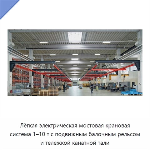 Лёгкая электрическая мостовая крановая система 1–10 т с подвижным балочным рельсом и тележкой канатной тали