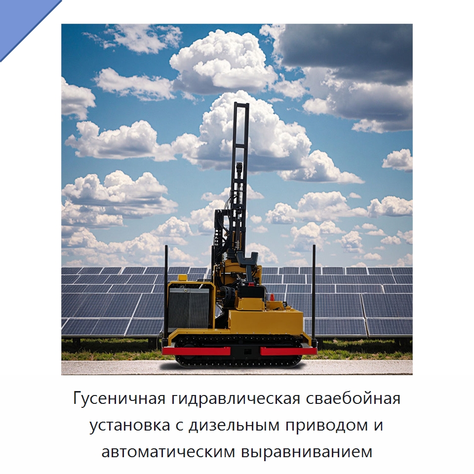 Гусеничная гидравлическая сваебойная установка с дизельным приводом и автоматическим выравниванием