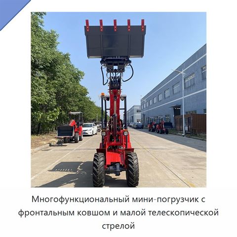 Многофункциональный мини-погрузчик с фронтальным ковшом и малой телескопической стрелой