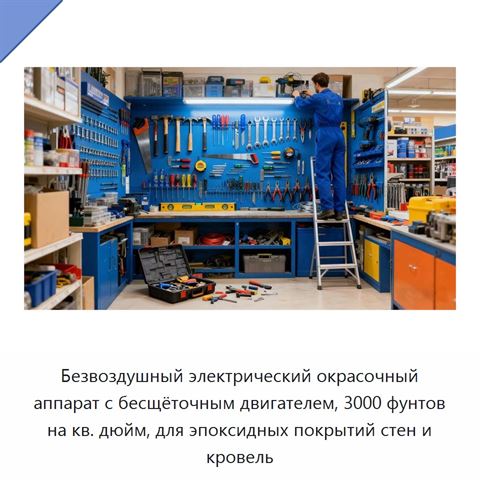 Безвоздушный электрический окрасочный аппарат с бесщёточным двигателем, 3000 фунтов на кв. дюйм, для эпоксидных покрытий стен и кровель