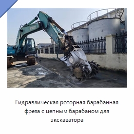 Гидравлическая роторная барабанная фреза с цепным барабаном для экскаватора
