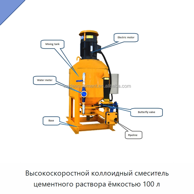 Высокоскоростной коллоидный смеситель цементного раствора ёмкостью 100 л