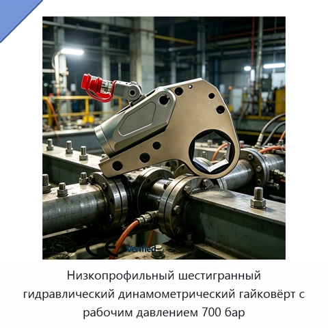 Низкопрофильный шестигранный гидравлический динамометрический гайковёрт с рабочим давлением 700 бар