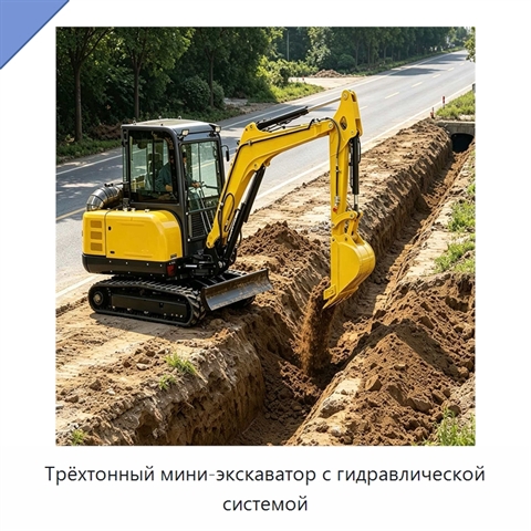 Трёхтонный мини-экскаватор с гидравлической системой