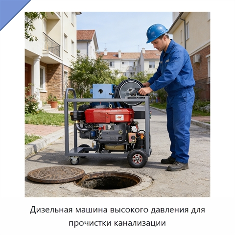 Дизельная машина высокого давления для прочистки канализации