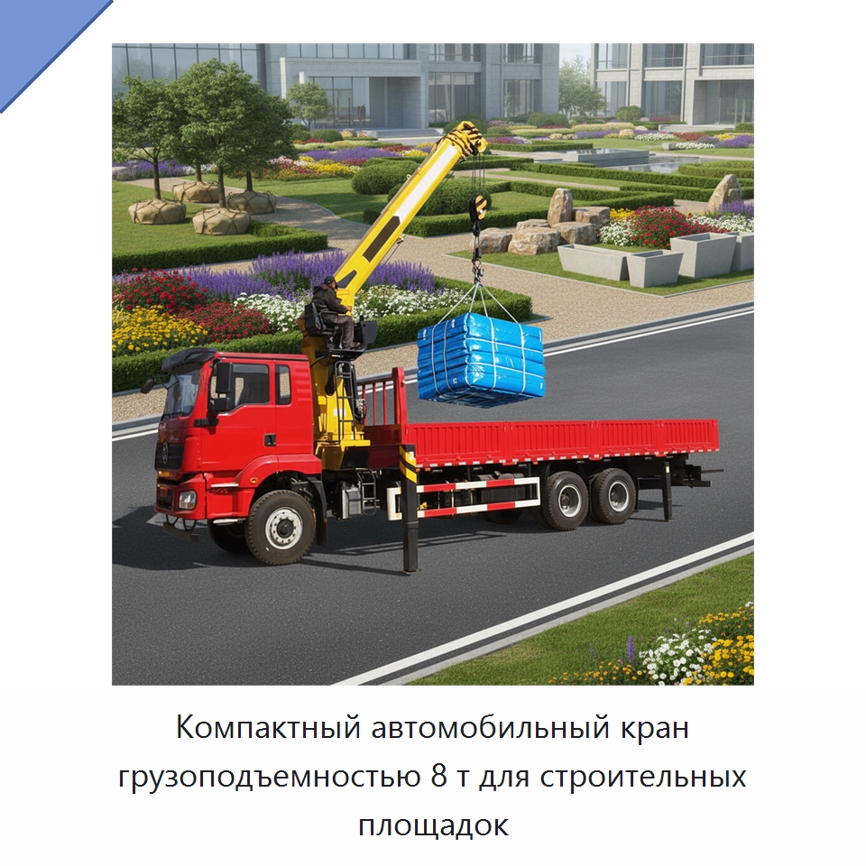 Компактный автомобильный кран грузоподъемностью 8 т для строительных площадок — Краны