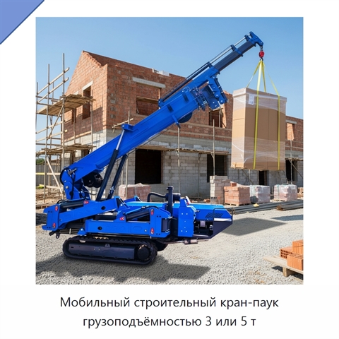Мобильный строительный кран-паук грузоподъёмностью 3 или 5 т