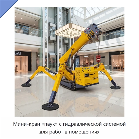 Мини-кран «паук» с гидравлической системой для работ в помещениях