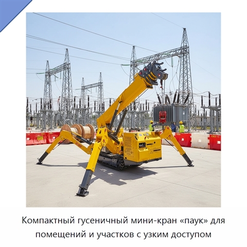 Компактный гусеничный мини-кран «паук» для помещений и участков с узким доступом