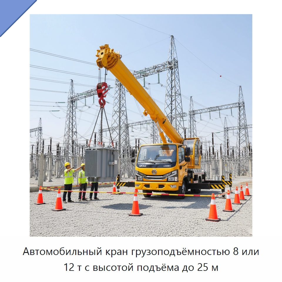 Автомобильный кран грузоподъёмностью 8 или 12 т с высотой подъёма до 25 м — Краны