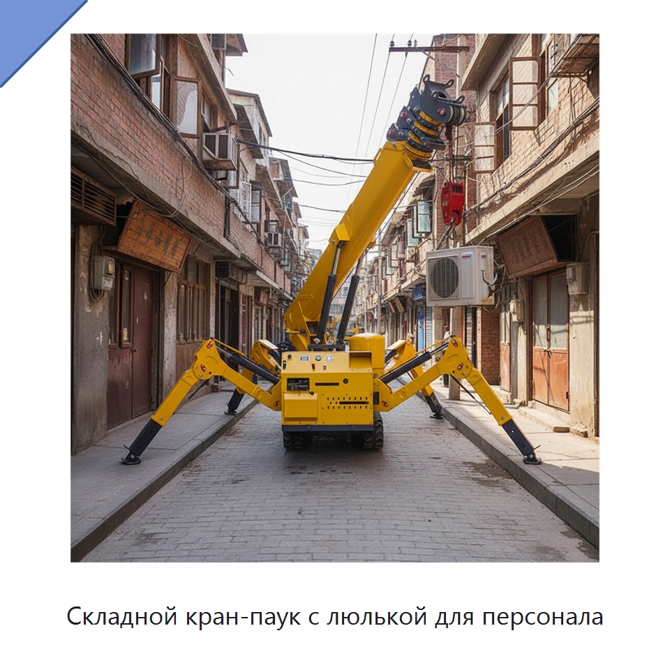 Складной кран-паук с люлькой для персонала — Краны
