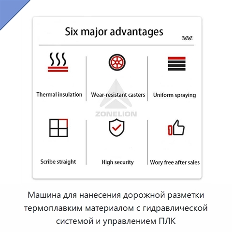 Машина для нанесения дорожной разметки термоплавким материалом с гидравлической системой и управлением ПЛК