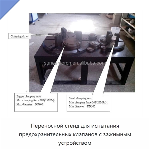 Переносной стенд для испытания предохранительных клапанов с зажимным устройством