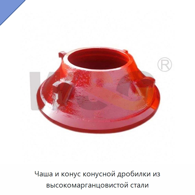 Чаша и конус конусной дробилки из высокомарганцовистой стали — Горнодобывающее оборудование
