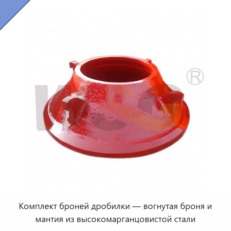 Комплект броней дробилки — вогнутая броня и мантия из высокомарганцовистой стали — Горнодобывающее оборудование