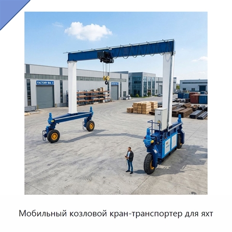 Мобильный козловой кран-транспортер для яхт