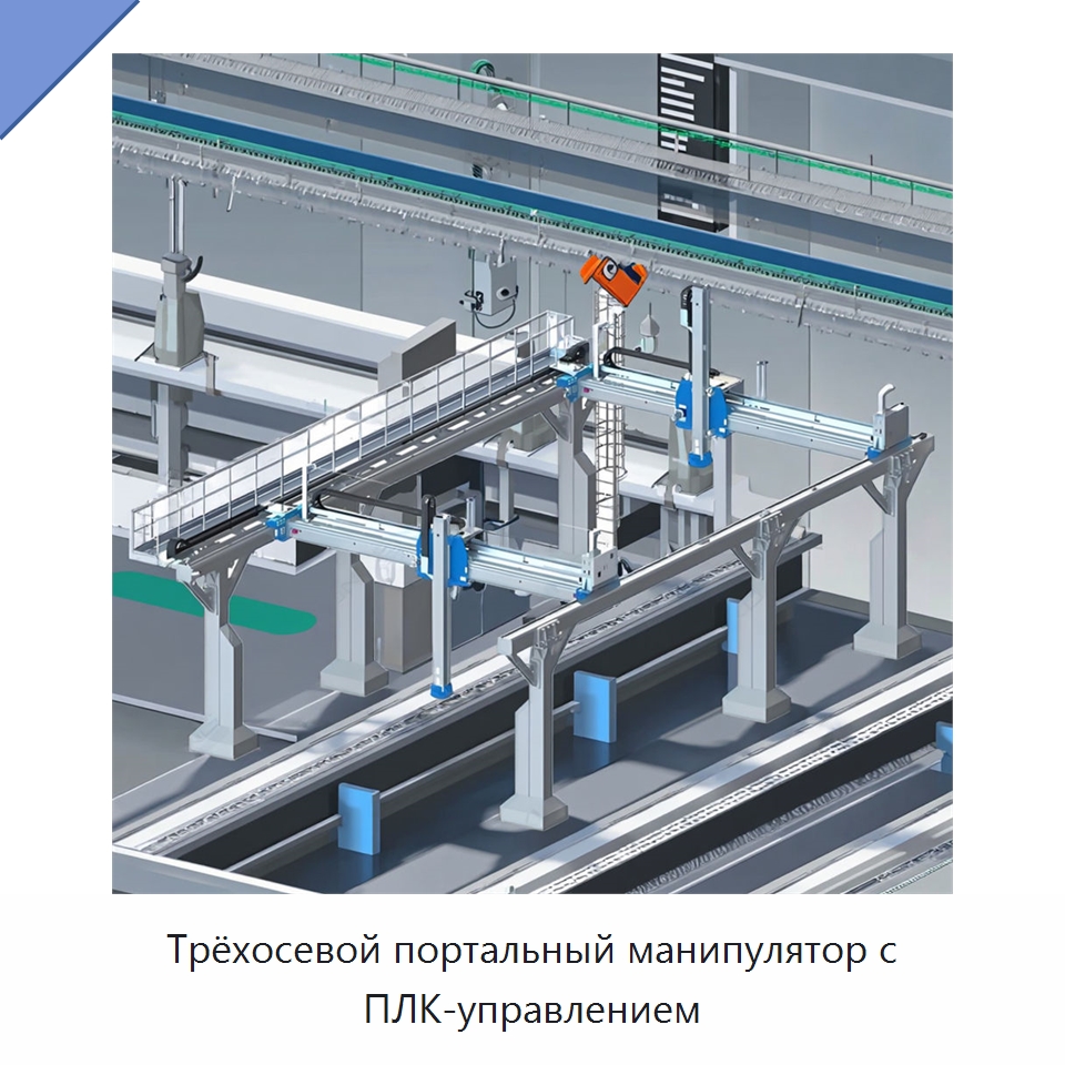 Трёхосевой портальный манипулятор с ПЛК-управлением — Краны