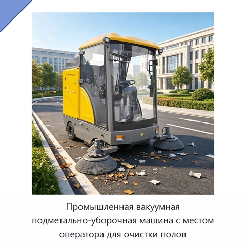 Промышленная вакуумная подметально-уборочная машина с местом оператора для очистки полов