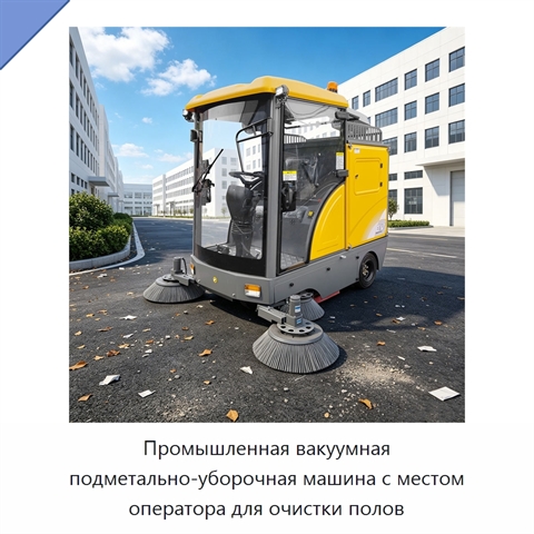 Промышленная вакуумная подметально-уборочная машина с местом оператора для очистки полов