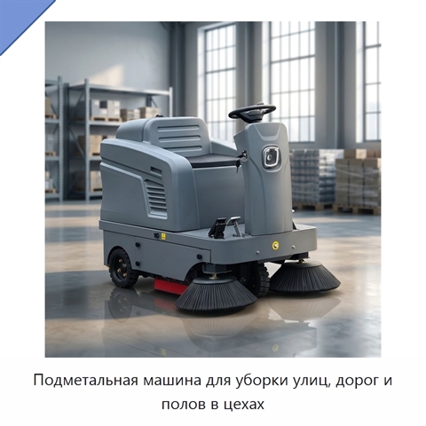 Подметальная машина для уборки улиц, дорог и полов в цехах
