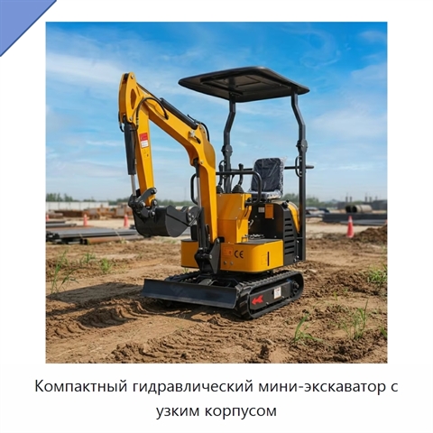 Компактный гидравлический мини-экскаватор с узким корпусом