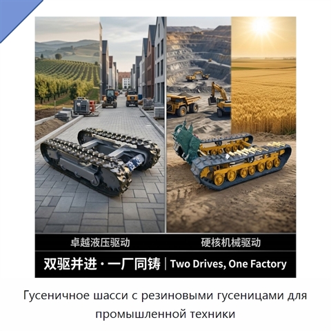 Гусеничное шасси с резиновыми гусеницами для промышленной техники