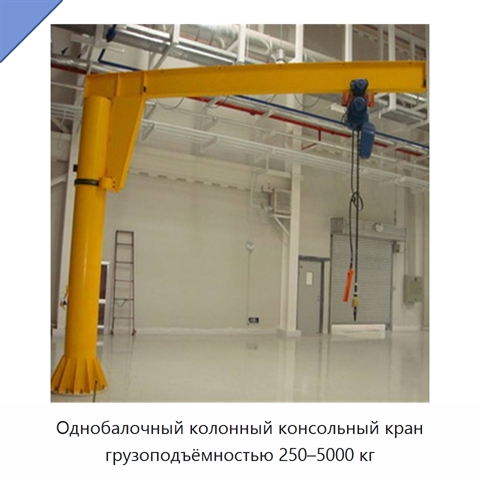 Однобалочный колонный консольный кран грузоподъёмностью 250–5000 кг