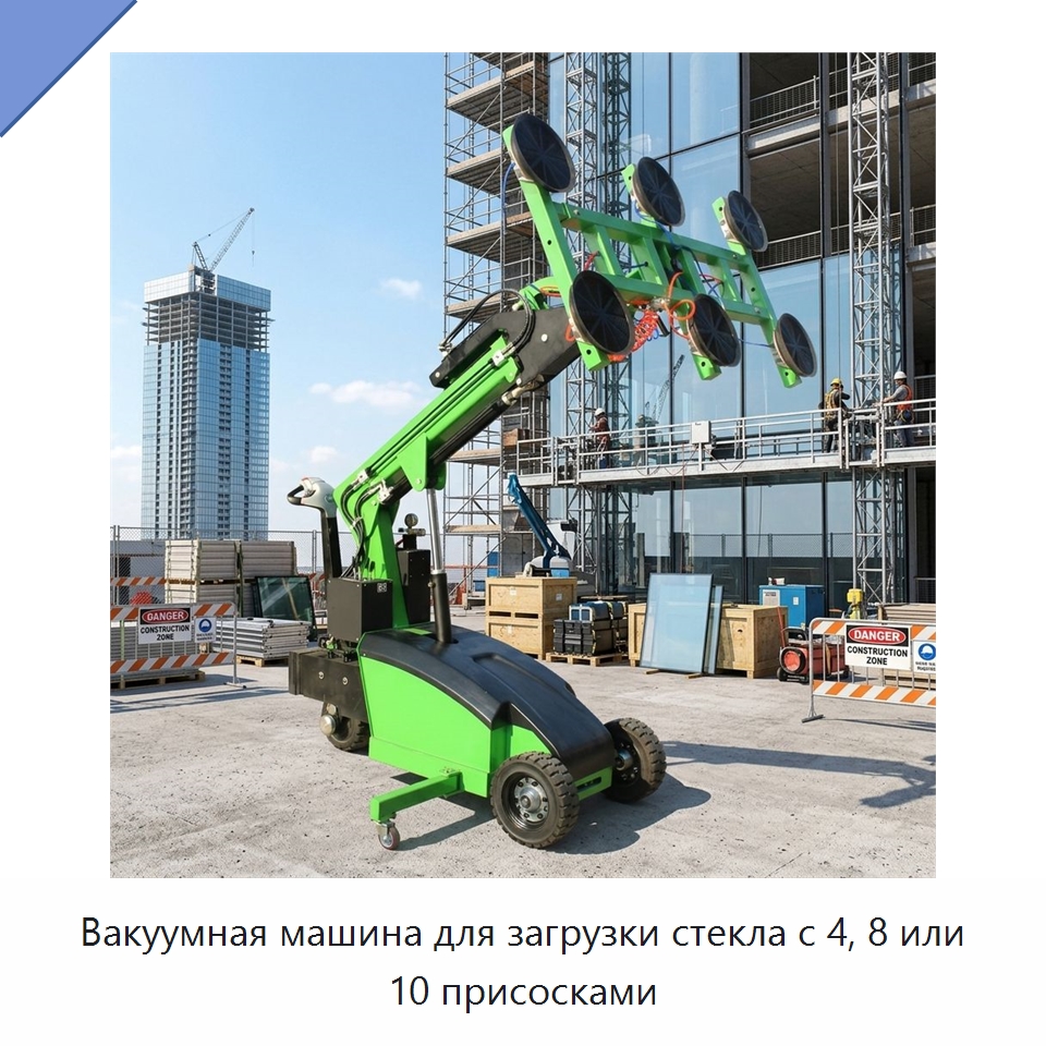 Вакуумная машина для загрузки стекла с 4, 8 или 10 присосками — Оборудование для производства стекла