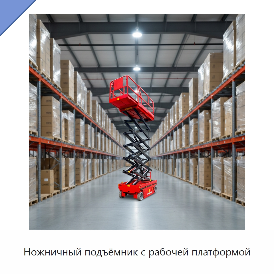Ножничный подъёмник с рабочей платформой — Строительные подъёмники