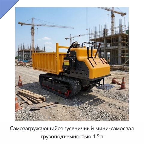 Самозагружающийся гусеничный мини-самосвал грузоподъёмностью 1,5 т