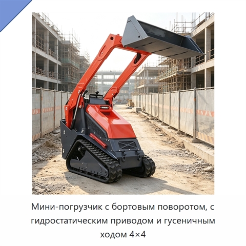 Мини-погрузчик с бортовым поворотом, с гидростатическим приводом и гусеничным ходом 4×4