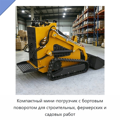 Компактный мини-погрузчик с бортовым поворотом для строительных, фермерских и садовых работ