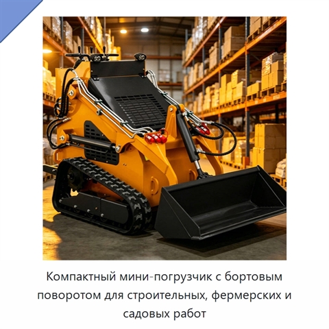 Компактный мини-погрузчик с бортовым поворотом для строительных, фермерских и садовых работ