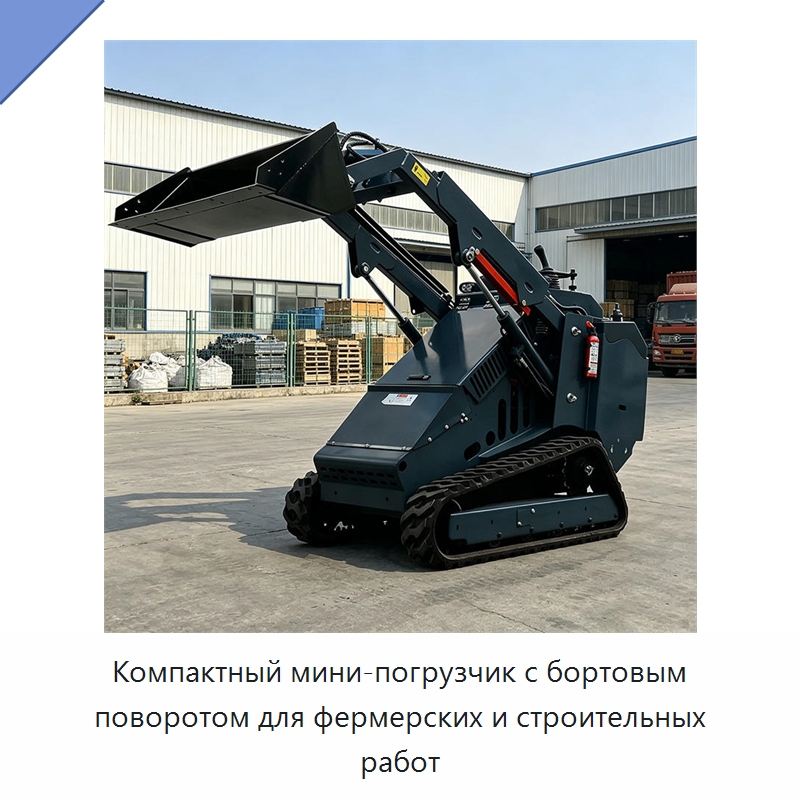 Компактный мини-погрузчик с бортовым поворотом для фермерских и строительных работ — Землеройная техника