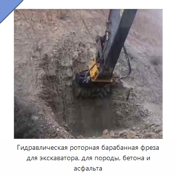Гидравлическая роторная барабанная фреза для экскаватора, для породы, бетона и асфальта — Запчасти для строительной техники