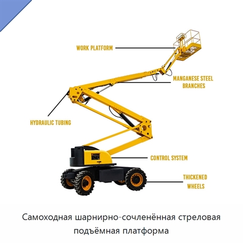 Самоходная шарнирно-сочленённая стреловая подъёмная платформа