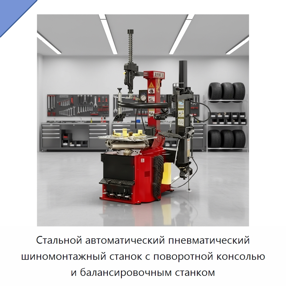 Стальной автоматический пневматический шиномонтажный станок с поворотной консолью и балансировочным станком — Специальный инструмент для транспортных средств