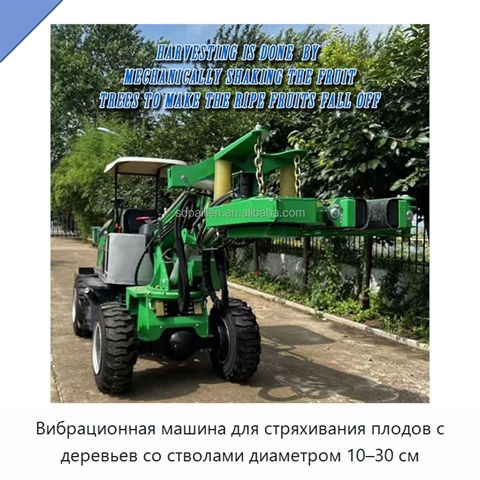 Вибрационная машина для стряхивания плодов с деревьев со стволами диаметром 10–30 см