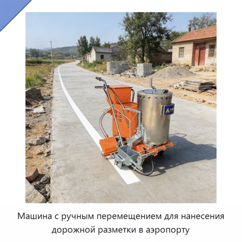 Машина с ручным перемещением для нанесения дорожной разметки в аэропорту