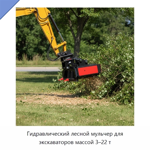 Гидравлический лесной мульчер для экскаваторов массой 3–22 т