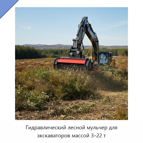 Гидравлический лесной мульчер для экскаваторов массой 3–22 т