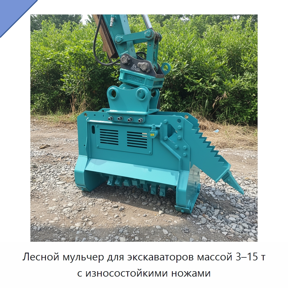 Лесной мульчер для экскаваторов массой 3–15 т с износостойкими ножами — Навесное оборудование для строительной техники