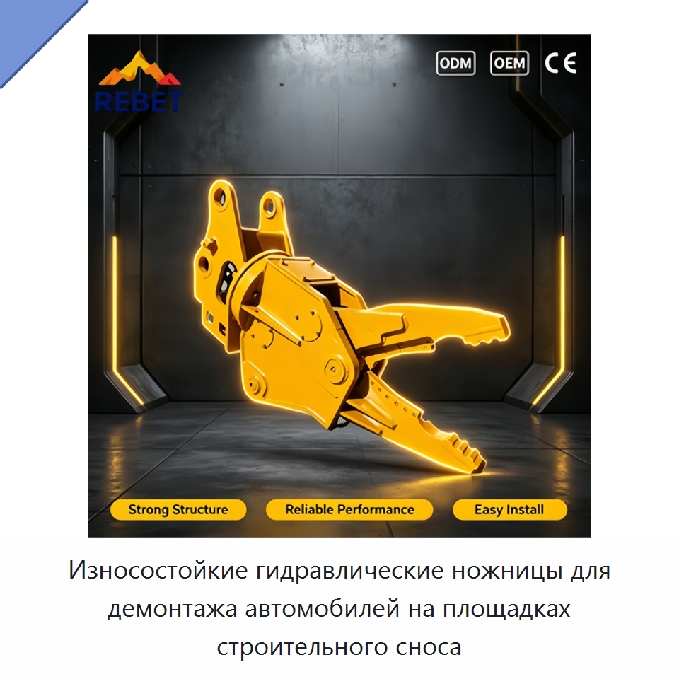 Износостойкие гидравлические ножницы для демонтажа автомобилей на площадках строительного сноса — Навесное оборудование для строительной техники