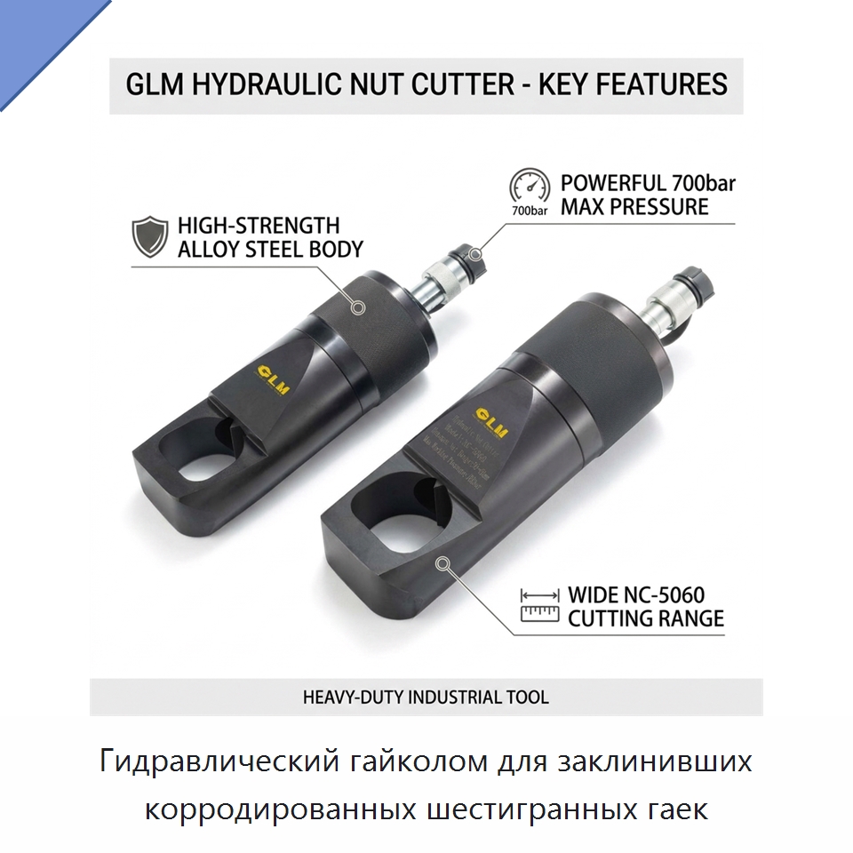 Гидравлический гайколом для заклинивших корродированных шестигранных гаек — Гидравлические инструменты