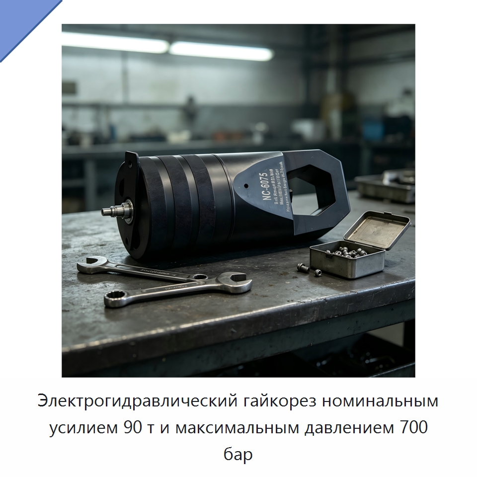 Электрогидравлический гайкорез номинальным усилием 90 т и максимальным давлением 700 бар — Специальный гидравлический инструмент